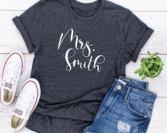 Bride Shirt | Custom Name Tee | Bride Tee | Bridesmaid Tee | Wedding Tee | Various Print Colors