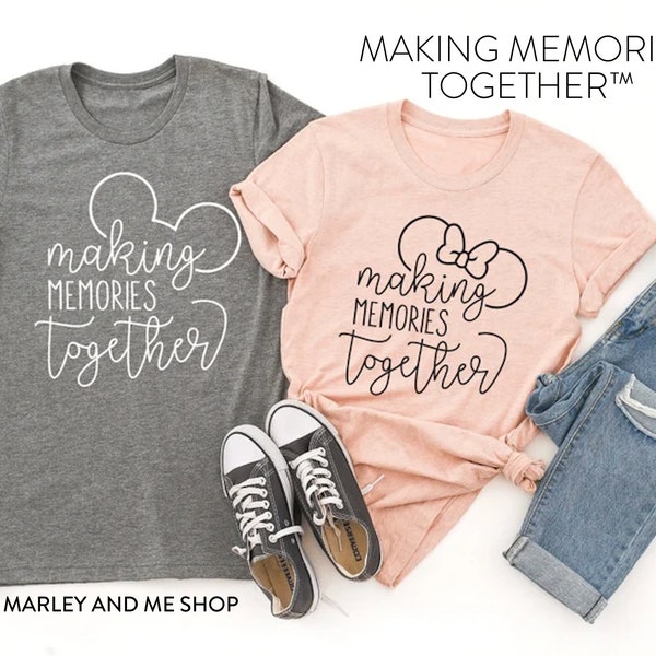 Making Memories Together™ with Ears or Bow Ears | Mommy and Me Outfit | Family Vacation Tee | Many Print Colors | Each Shirt Sold Separately