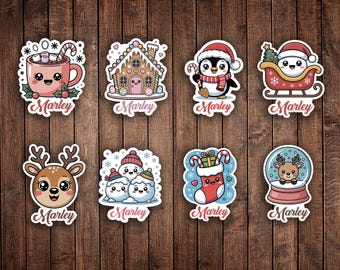 Kids Christmas Name Stickers | Custom Christmas Name Stickers | Custom Christmas Gift Tags | Christmas Name Tags | Custom Name Stickers