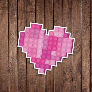 Building Block Sticker | Master Builder Sticker | Heart Building Block | Laptop Sticker | Funny Sticker | Water bottle Sticker