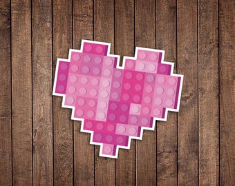 Building Block Sticker | Master Builder Sticker | Heart Building Block | Laptop Sticker | Funny Sticker | Water bottle Sticker