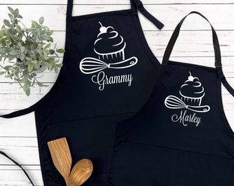 Grammy and Me Apron | Grandma and Me Matching Apron Set | Grandma Apron | Mommy Daughter Apron | Many Print Colors | Age 8+