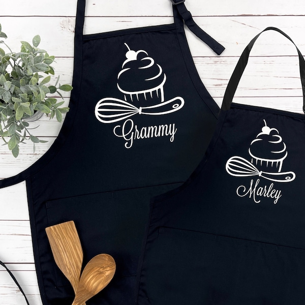 Grammy and Me Apron | Grandma and Me Matching Apron Set | Grandma Apron | Mommy Daughter Apron | Many Print Colors | Age 8+