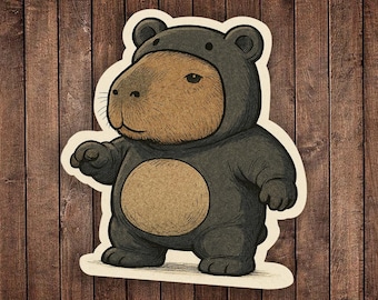 Funny Capybara Sticker | Capybara Sticker | Bear Sticker | Laptop Sticker | Funny Sticker | Laptop Decal | Water bottle Sticker