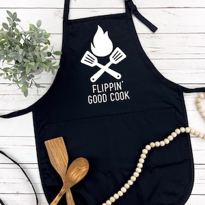 Flippin&#39; Good Cook Funny Apron | Grilling Apron | Kitchen Apron | Dad Apron | Many Print Colors