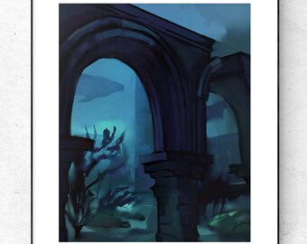 Underwater Ruins wall art print