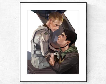 The Murderbot Diaries — SecUnit & Gurathin digital illustration print