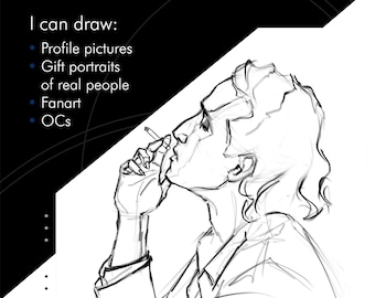 Sketch digital art commission. Painting from photo, dnd characters, semi-realistic illustration, profile picture, fanart