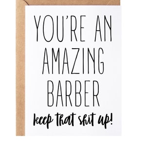 Barber Gift, Barber School Graduation Card | Funny Barber Thank You Appreciation Gift Idea For Men And Women, Barber Christmas Gift