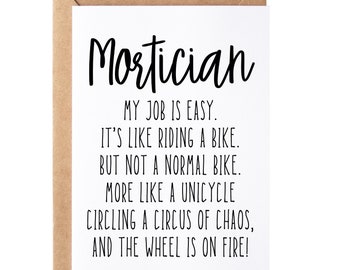 Mortician Gift, Card | Funny Mortician Graduation Gift Idea For Men And Women -  Greeting Card, Blank Inside