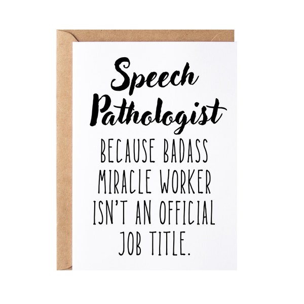 Speech Pathologist Gift, Card For Speech Pathology Teacher | SLP Speech Therapy  Student Graduation | Speech Therapist Christmas Gift