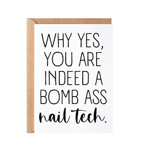 Nail Tech Gift, Funny Card | New Nail Technician, Nail Artist Thank You Appreciation Gift Idea For Men And Women, Manicurist Christmas Gift