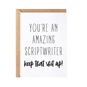 Scriptwriter Gift, Card - Blank Inside | Funny Scriptwriting Thank You Present | Script Writer Christmas Gift Idea