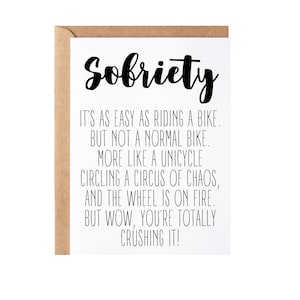 Sober Gift, Sobriety Card For Him, Her | Sober Anniversary Card | 1 Year And Beyond Sober Congratulations Present Idea For Men + Women
