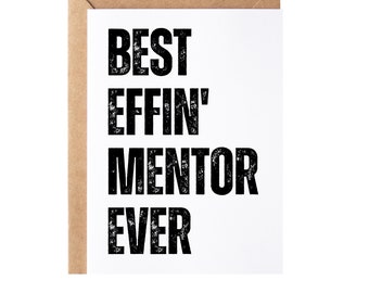 Mentor Gift, Mentor Teacher Thank You Appreciation Card, Mentor Birthday Gift | Funny Mentorship Gift | Mentor Christmas Gift Idea