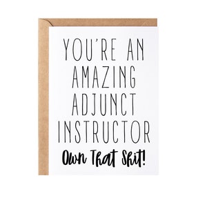 Adjunct Instructor Gift, Card | Funny Adjunct Instructor Thank You Appreciation Present Idea For Men And Women