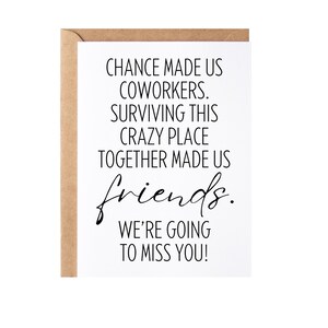 Coworker Leaving Card | Congrats New Job Colleague Goodbye Present | Employee Friend Going Away, Leaving Work Farewell Gift Idea
