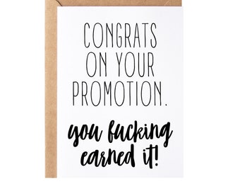 Job Promotion Card | New Job Promotion Congrats Gift Idea, Congratulations On Getting Your Promotion Greeting Card -  Blank Inside