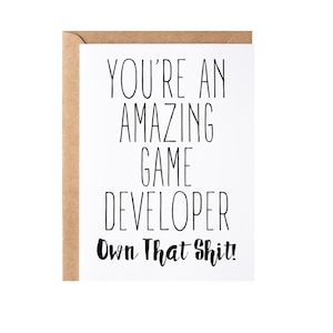 Game Developer Gift, Card | Game Developer Thank You Appreciation Present Idea For Men And Women