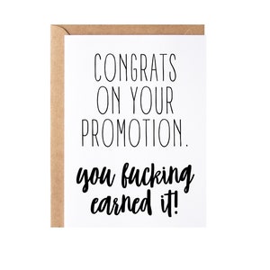 Job Promotion Card | New Job Promotion Congrats Gift Idea, Congratulations On Getting Your Promotion Greeting Card -  Blank Inside