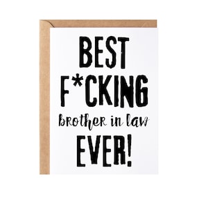 Brother In Law Gift, Card | Funny Brother In Law Thank You Appreciation Present Idea, Brother In Law Wedding Day Card From Bride Or Groom