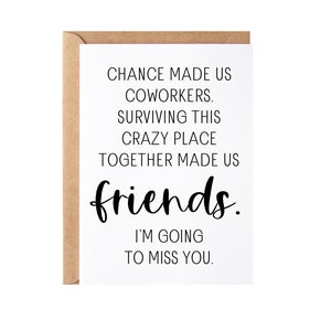 Coworker Leaving Card | Congrats New Job Colleague Goodbye Present | Employee Friend Going Away, Leaving Work Farewell Gift Idea