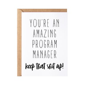 Program Manager Gift, Card - Blank Inside | Funny Program Management Thank You Present | Program Manager Christmas Gift Idea