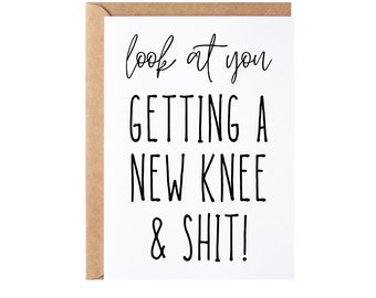 Knee Replacement Card, Knee Surgery Recovery Gift Idea | Funny Get Well Feel Better Soon Knee Surgery Present For Men And Women