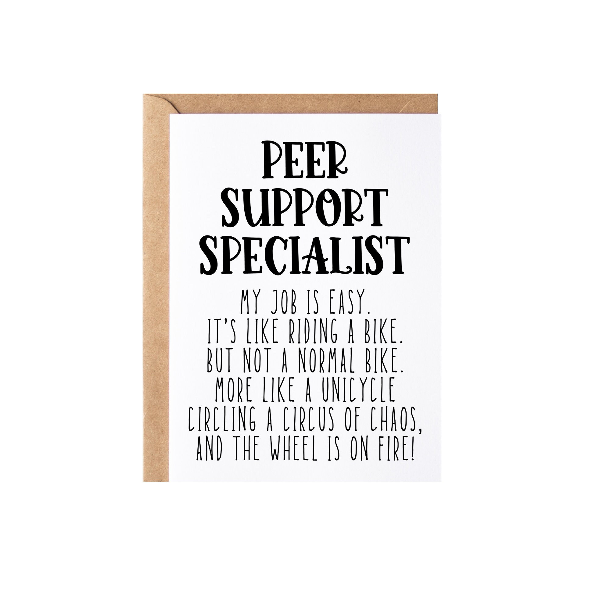Peer Support Specialist Gift, Card - Blank Inside