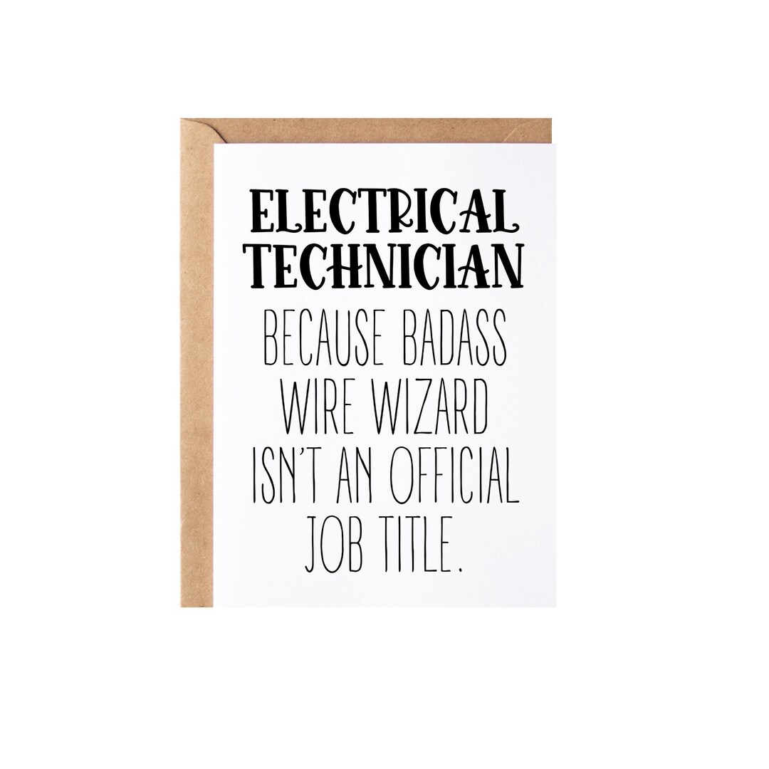 Thanks Electrical Electrical Technician Gift, Card | Funny Electrical Tech Thank You ...