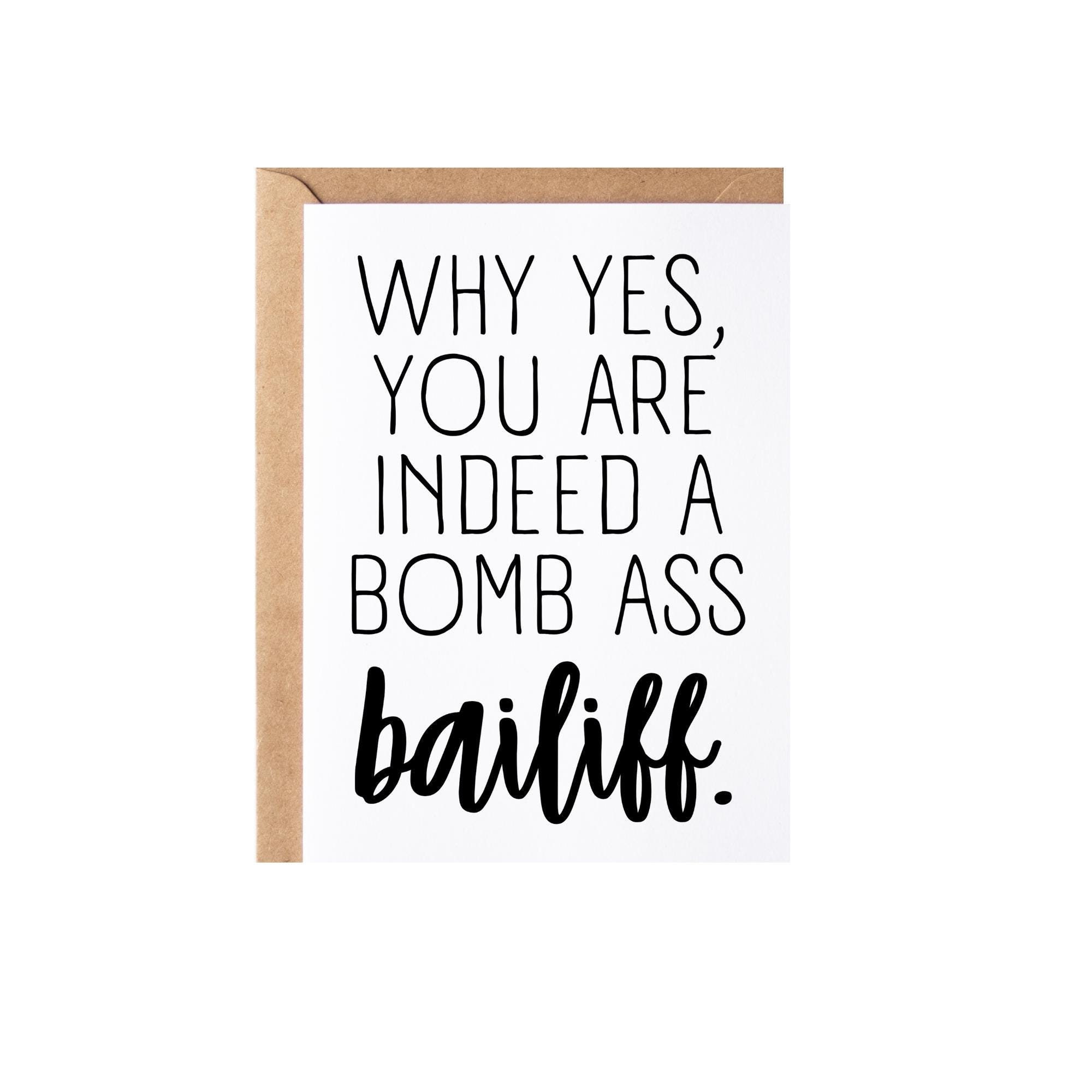 Bailiff Gift, Card | Funny Bailiff Thank You Appreciation Gift Idea - Greeting Card, Blank Inside