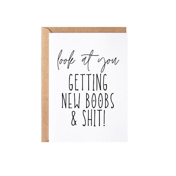 Breast Augmentation Gag Gift For Her | Breast Surgery, Funny Breast Lift And Reduction Greeting Card