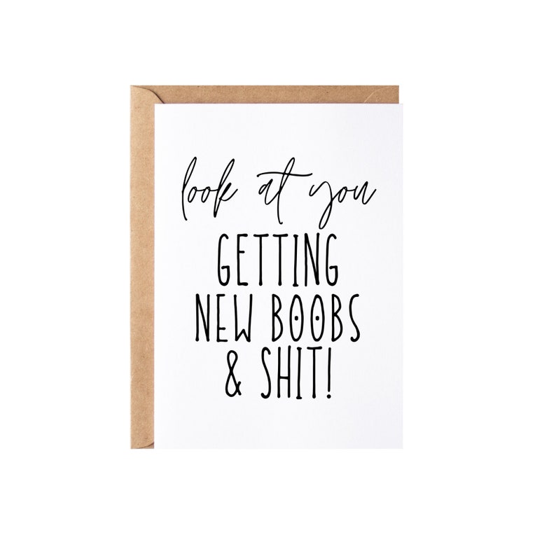 Breast Augmentation Gag Gift For Her | Breast Surgery, Funny Breast Lift And Reduction Greeting Card image 1
