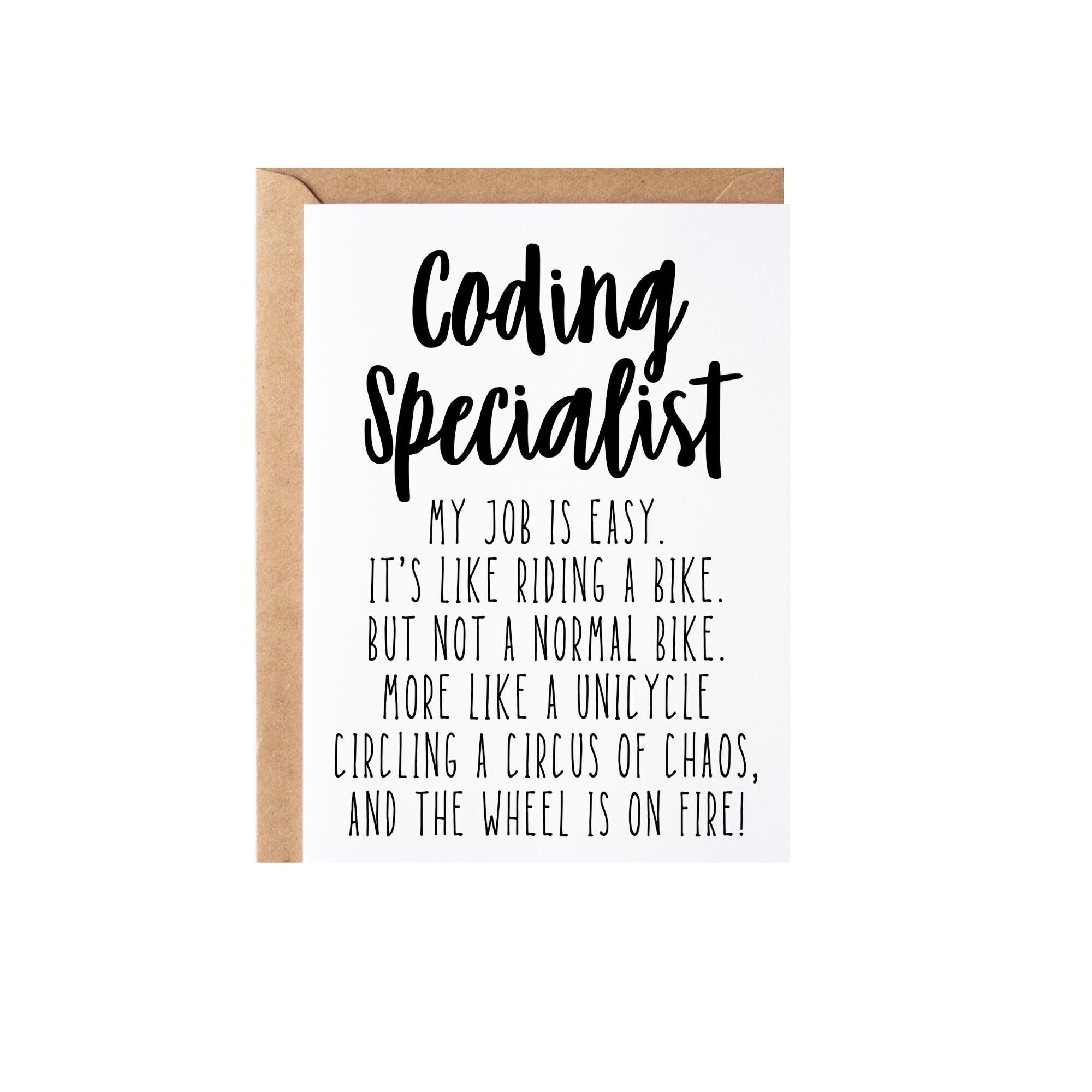 Coding Specialist Gift, Card | Funny Coding Specialist Thank You ...