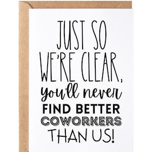 New Job Card, Coworker Leaving Gift, Goodbye Work Colleague | Employee Friend Going Away, Farewell Gift Idea For Coworker - Blank Inside