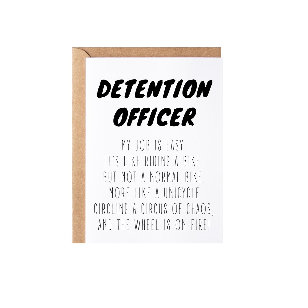 Detention Officer Gift, Card | Funny Detention Officer Thank You ...