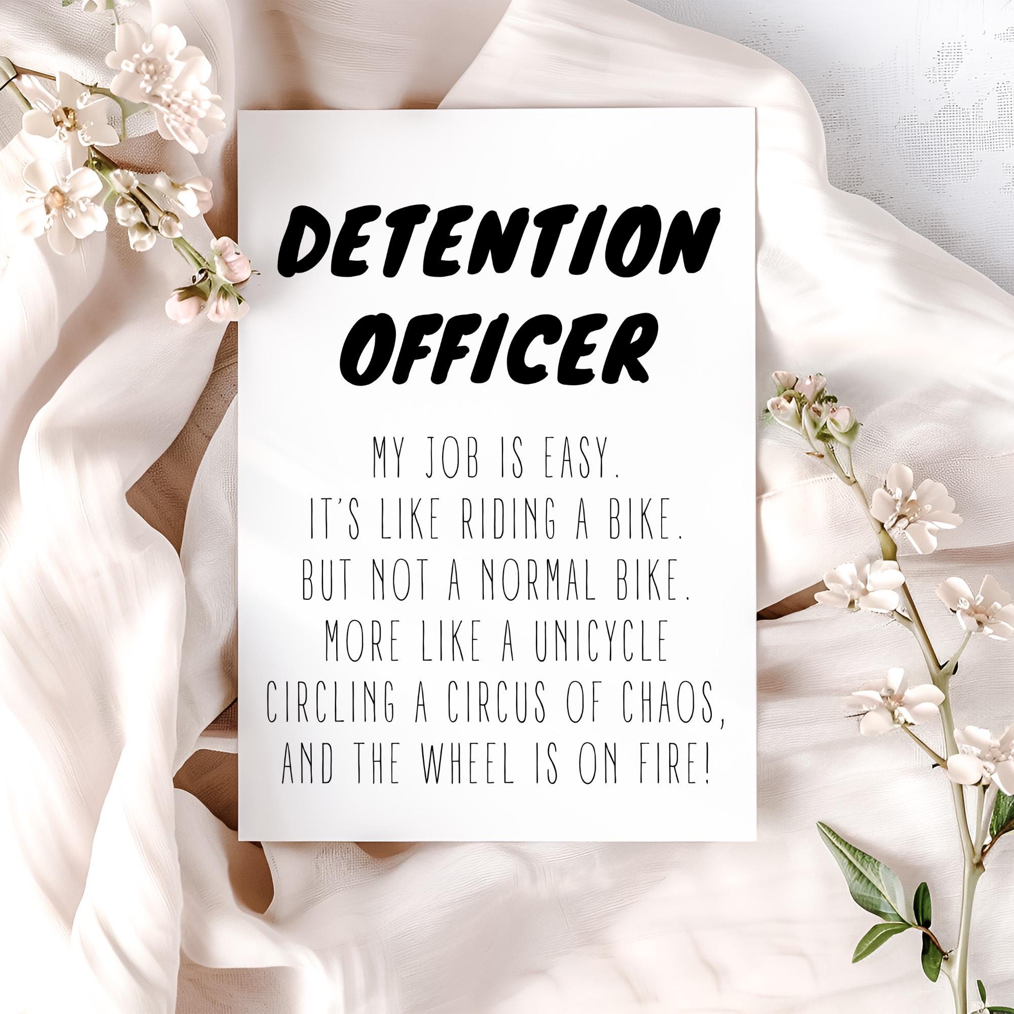 Detention Officer Gift, Card | Funny Detention Officer Thank You ...