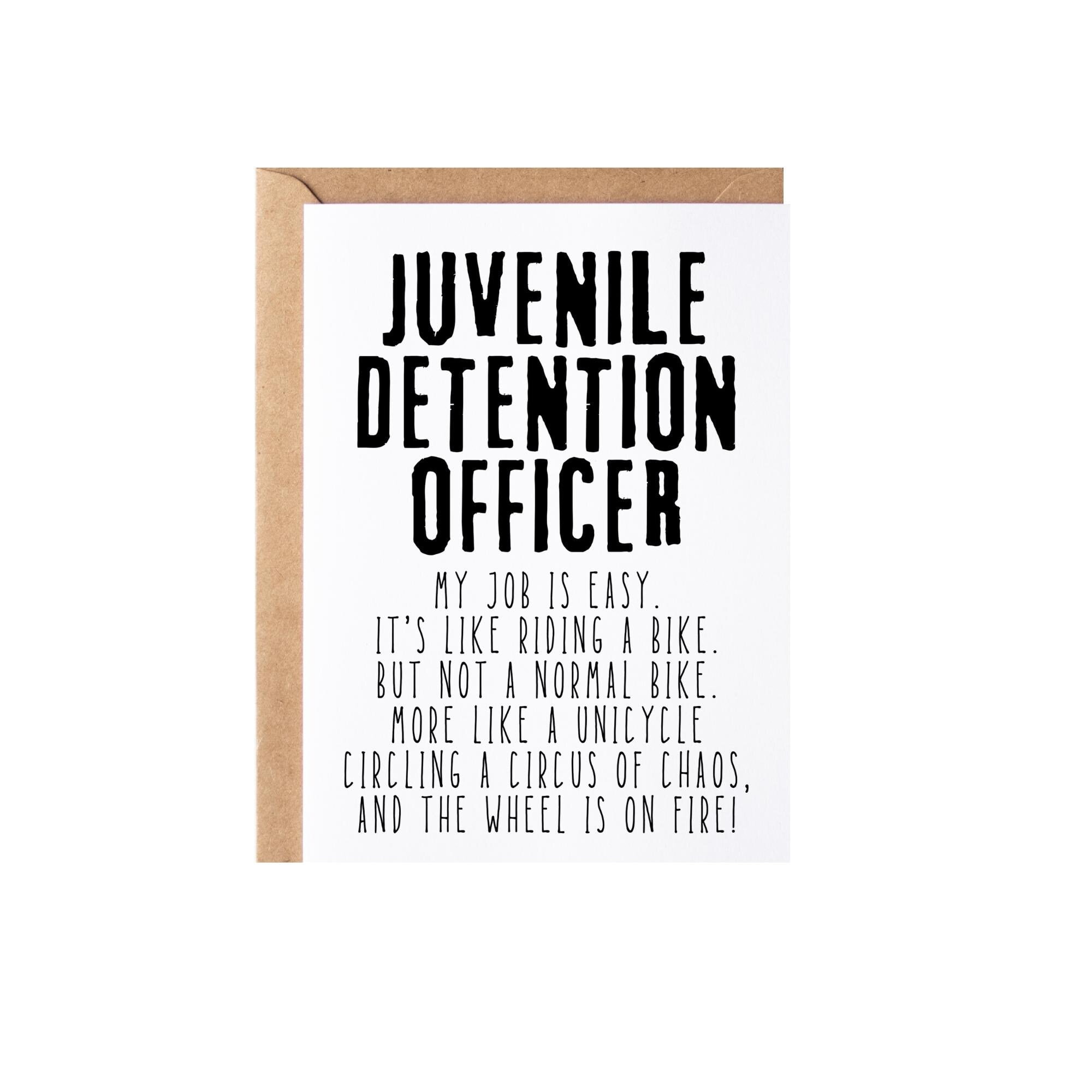 Juvenile Detention Officer Gift, Card | Funny Juvenile Detention ...
