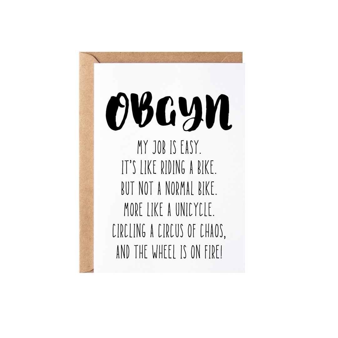 OBGYN Gift | Gynecologist Card | OB/GYN Obstetrician Employee Present ...