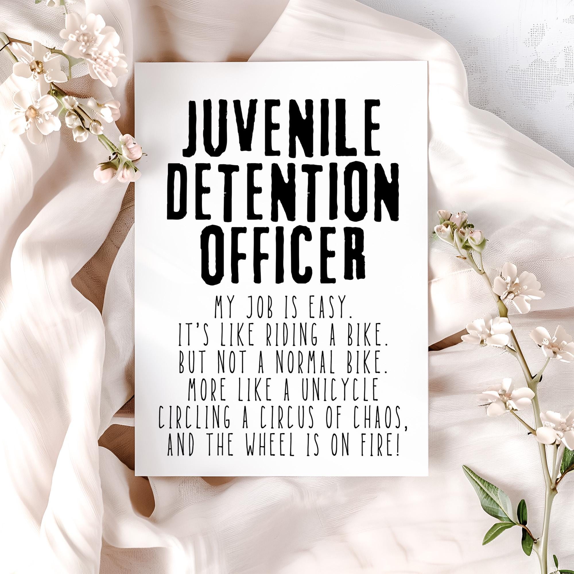 Juvenile Detention Officer Gift, Card | Funny Juvenile Detention ...
