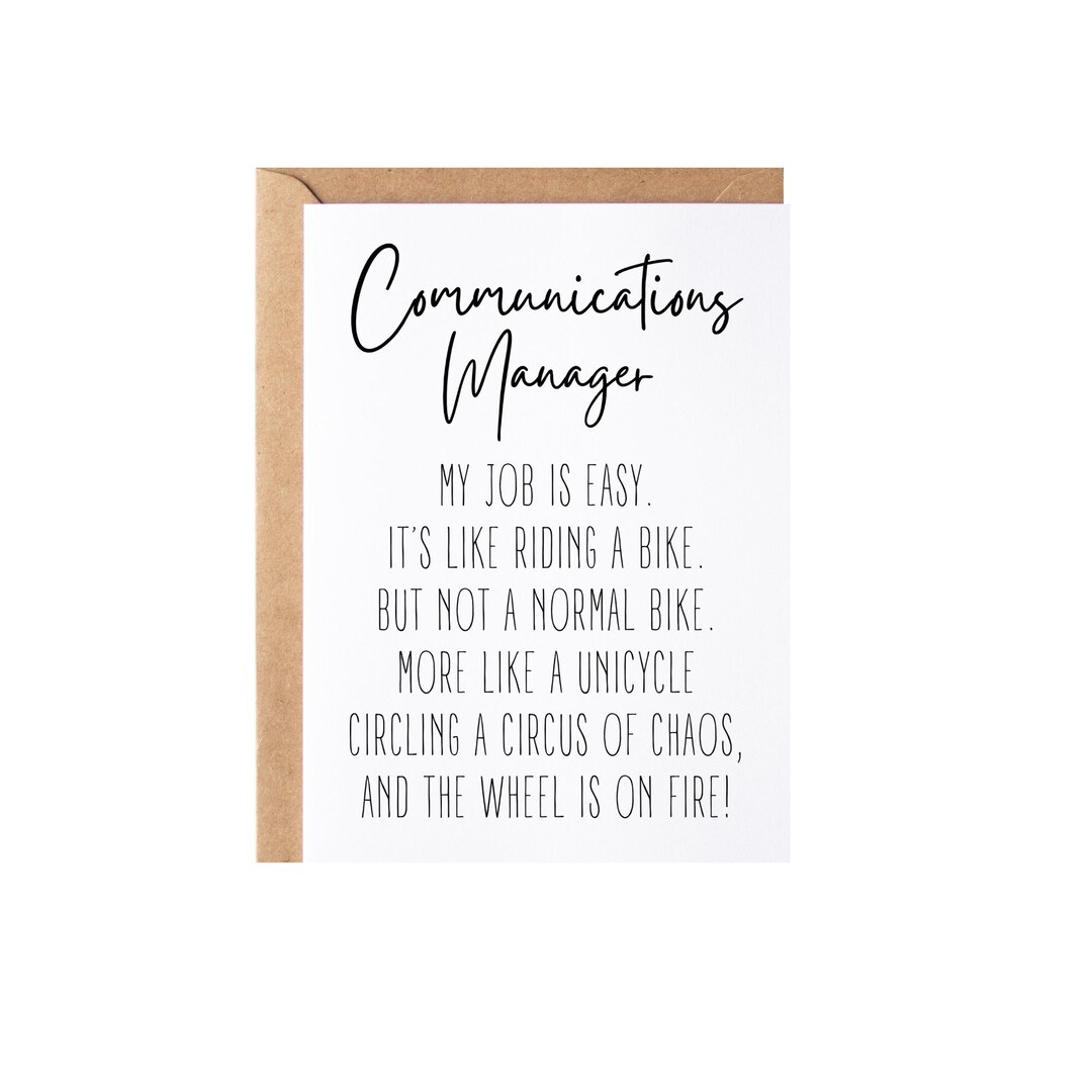 Communications Manager Gift, Card | Funny Communications Management ...