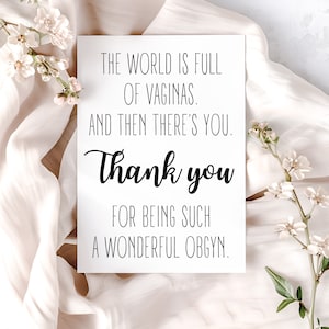 OBGYN Gynecologist Gift, Funny | OB/GYN Obstetrician Thank You Card ...