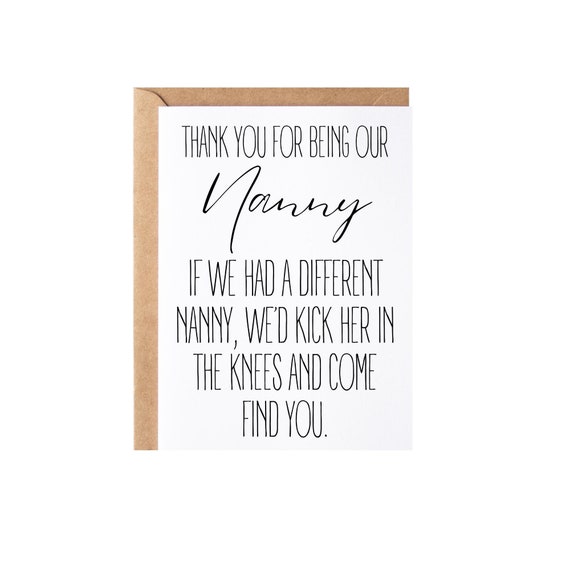Nanny Gift, Card | Thank You Nanny Present Idea, Funny Nanny