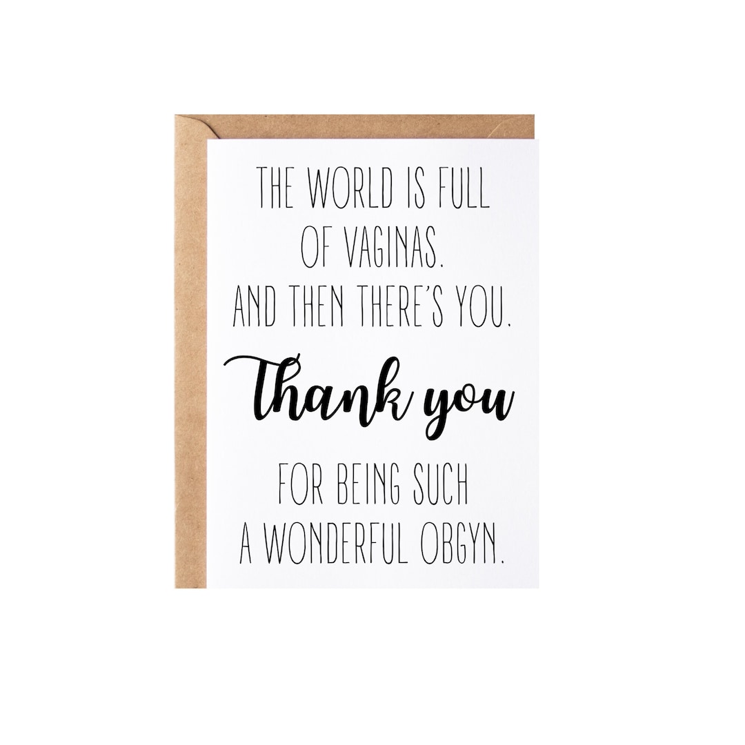OBGYN Gynecologist Gift, Funny | OB/GYN Obstetrician Thank You Card ...