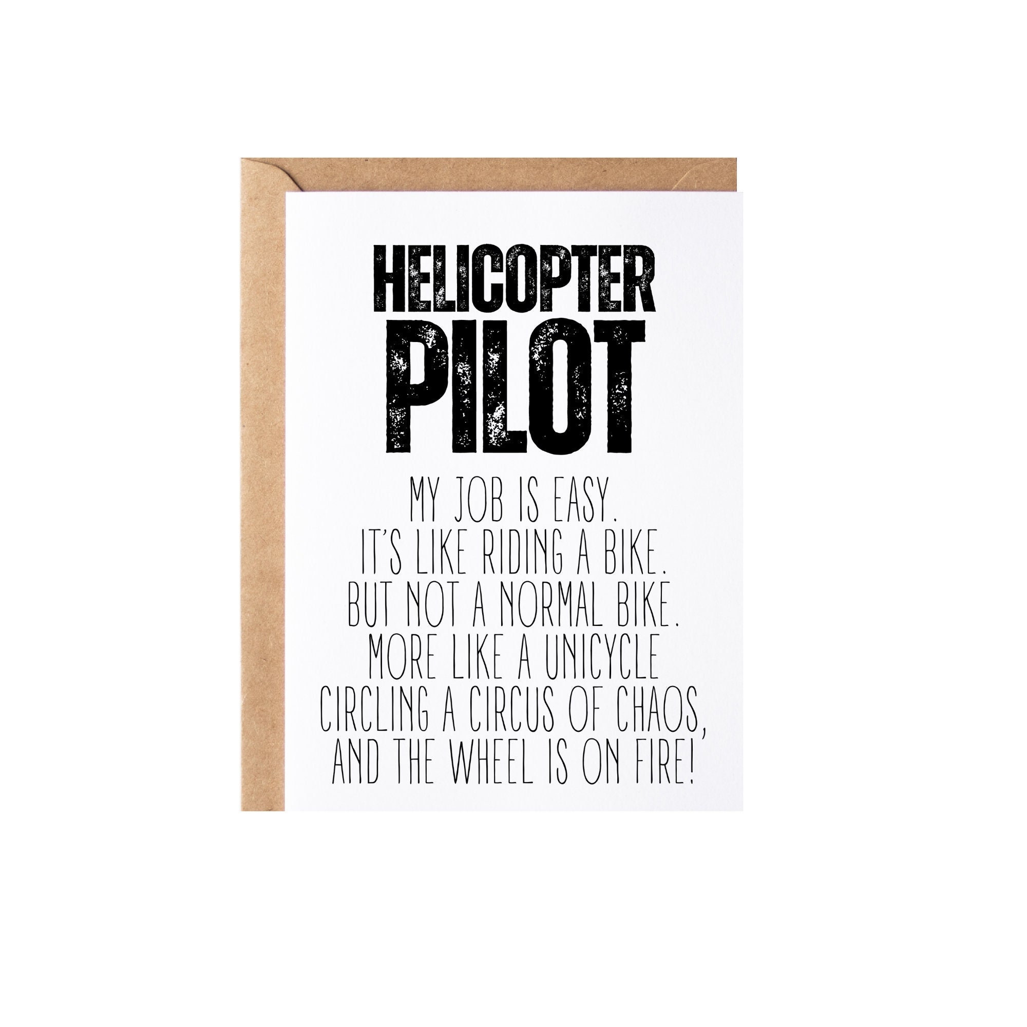 Helicopter Pilot Gift, Card | Helicopter Pilot School Graduation Gift Idea | Helicopter Pilot Thank You Appreciation Present, Greeting Card