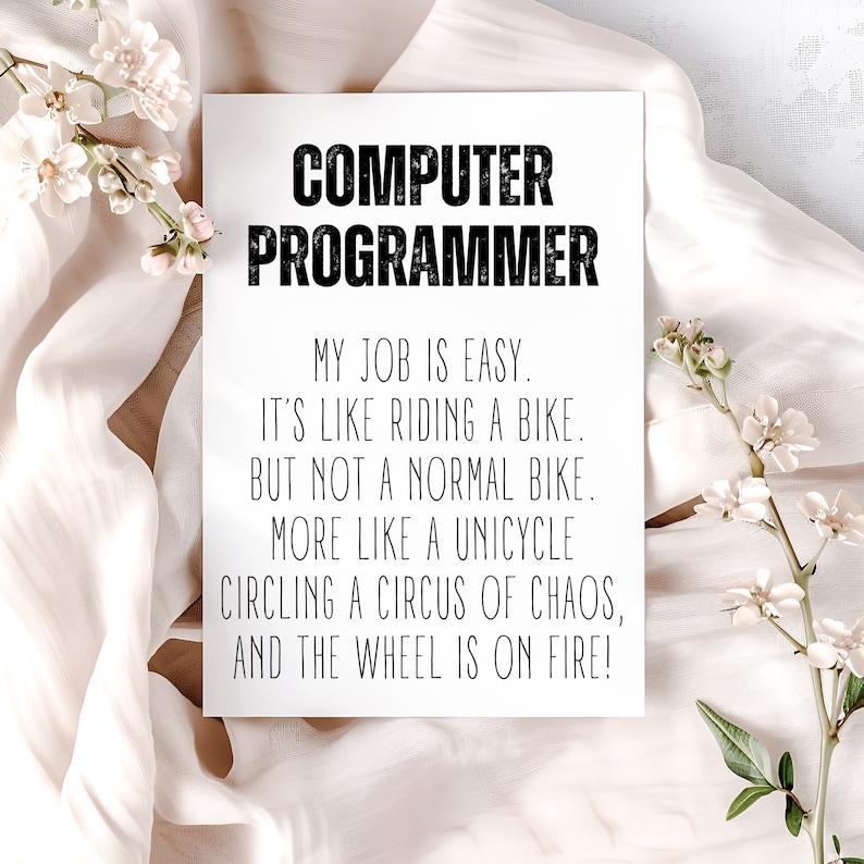 Computer Programmer Gift, Card | Funny Computer Programmer Thank You ...
