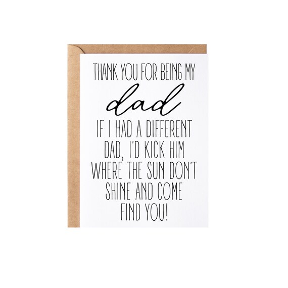 Fathers Day Gift, Card Funny Happy Father's Day Present Idea To Dad From  Adult Children Thank You Dad Gag Gift From Daughter, Son