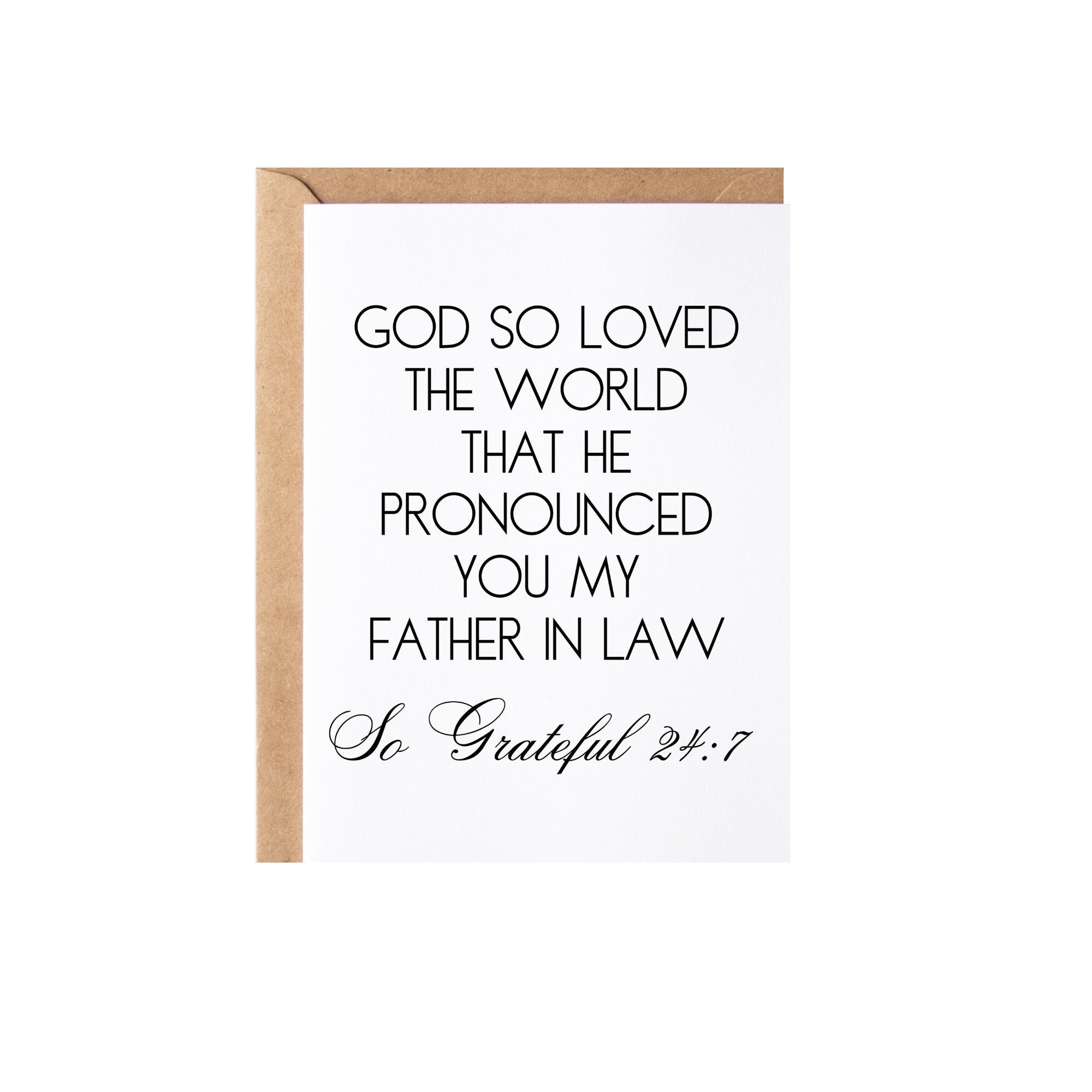 Father In Law Gift, Card Dad In Law Thank You Appreciation Present Idea, Father In Law Wedding Day Card From Bride Or Groom
