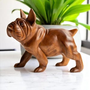 French Bulldog 8 Inch / 20 cm, Dog Statue, Dog Figurine, Housewarming, Office Decor, Holiday Decor, Gift for Him, Gift Idea, Wood Statue