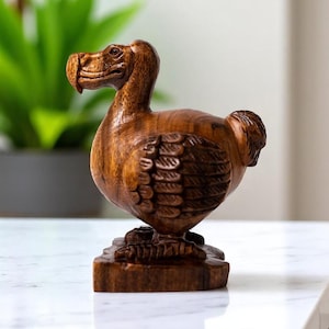 Dodo Bird 6.5 inch / 16 cm, Wood Statue, Wood Carving, Figurine, Home Decor, Ornament, Birthday Gift, Handmade